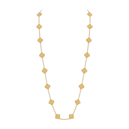 [Sparkle]CLASSIC 20-MOTIF LUCKY CLOVER LONG NECKLACE GOLD COLLECTION