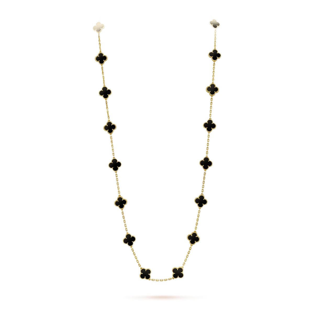 [sparkle Jewelry ]CLOVER 20 MOTIFS ONYX NECKLACE