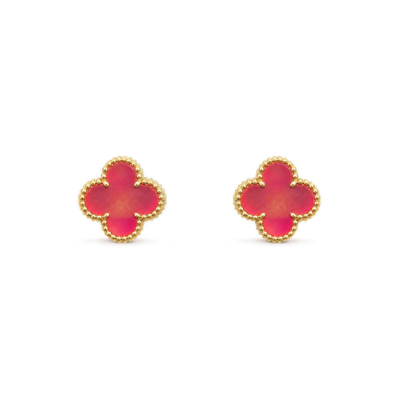 [sparkle Jewelry]NEW sparkle 1 MOTIF PINK ENAMEL STUD EARRINGS