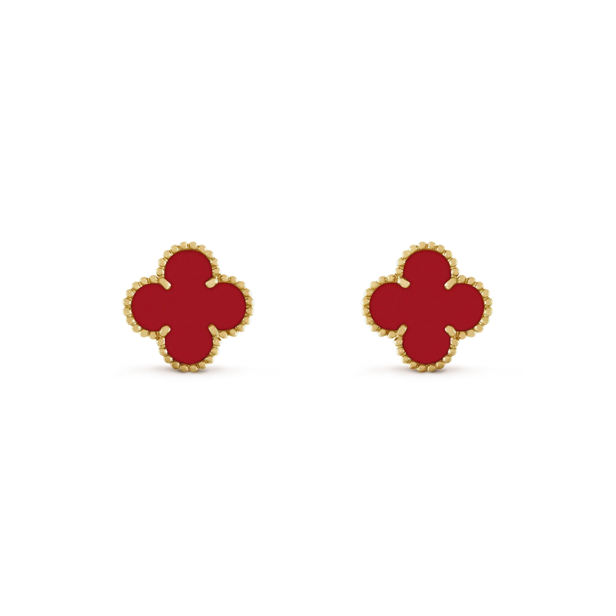 [sparkle Jewelry ]CLOVER MINI 9.5MM CARNELIAN EARRINGS