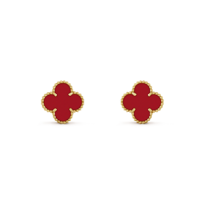 [sparkle Jewelry ]CLOVER MINI 9.5MM CARNELIAN EARRINGS