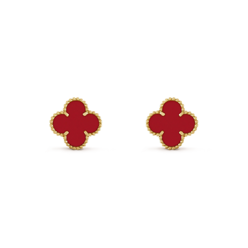 [sparkle Jewelry ]CLOVER MINI 9.5MM CARNELIAN EARRINGS