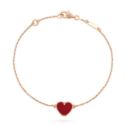 [sparkle Jewelry ]HEART CARNELIAN PINK GOLD BRACELET