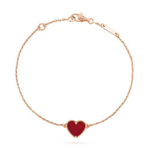 [sparkle Jewelry ]HEART CARNELIAN PINK GOLD BRACELET