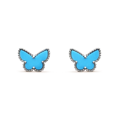 [sparkle Jewelry ]BUTTERFLY TURQUOISE EARRINGS SILVER