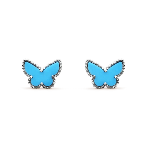[sparkle Jewelry ]BUTTERFLY TURQUOISE EARRINGS SILVER