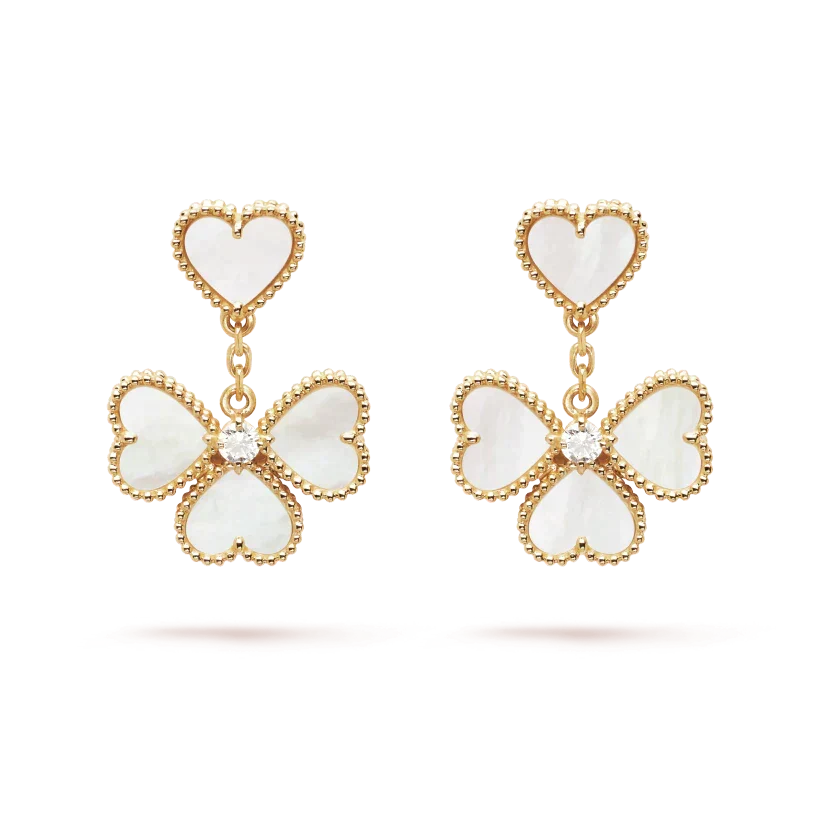 [sparkle Jewelry ]CLOVER SWEET WHITE MOP EARRINGS