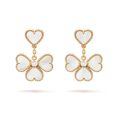 [sparkle Jewelry ]CLOVER SWEET WHITE MOP EARRINGS