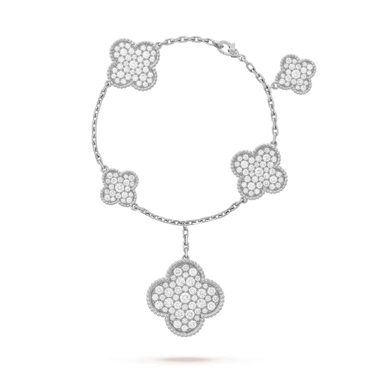 [sparkle Jewelry ]CLOVER 6 MOTIFS SILVER DIAMOND BRACELET