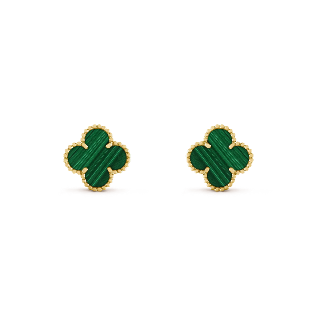 [sparkle Jewelry ]CLOVER MEDIUM 1 MOTIFS MALACHITE  EARRINGS