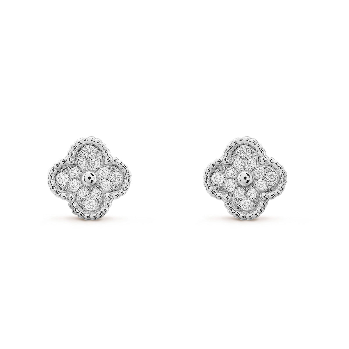 [sparkle Jewelry ]CLOVER MINI DIAMOND STUD EARRINGS