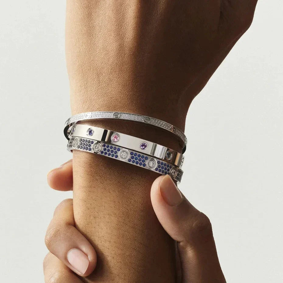 [Sparkle]KLASSISCHES 6,1MM LOVE ARMBAND 10-DIAMANT MULTICOLOR