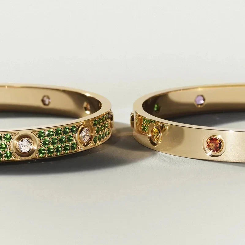 [Sparkle]KLASSISCHES 6,1MM LOVE ARMBAND 10-DIAMANT MULTICOLOR