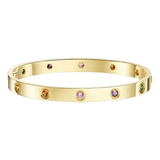 [Sparkle]KLASSISCHES 6,1MM LOVE ARMBAND 10-DIAMANT MULTICOLOR