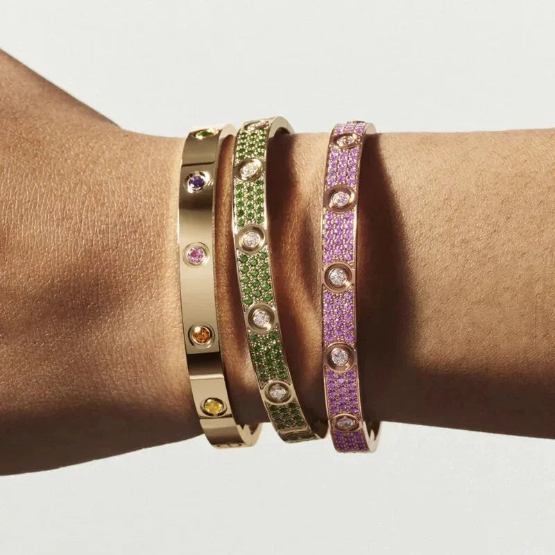 [Sparkle]KLASSISCHES 6,1MM LOVE ARMBAND 10-DIAMANT MULTICOLOR