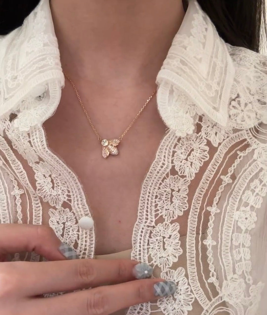 [sparkle Jewellery]Bee My Love Bee Diamond Necklace