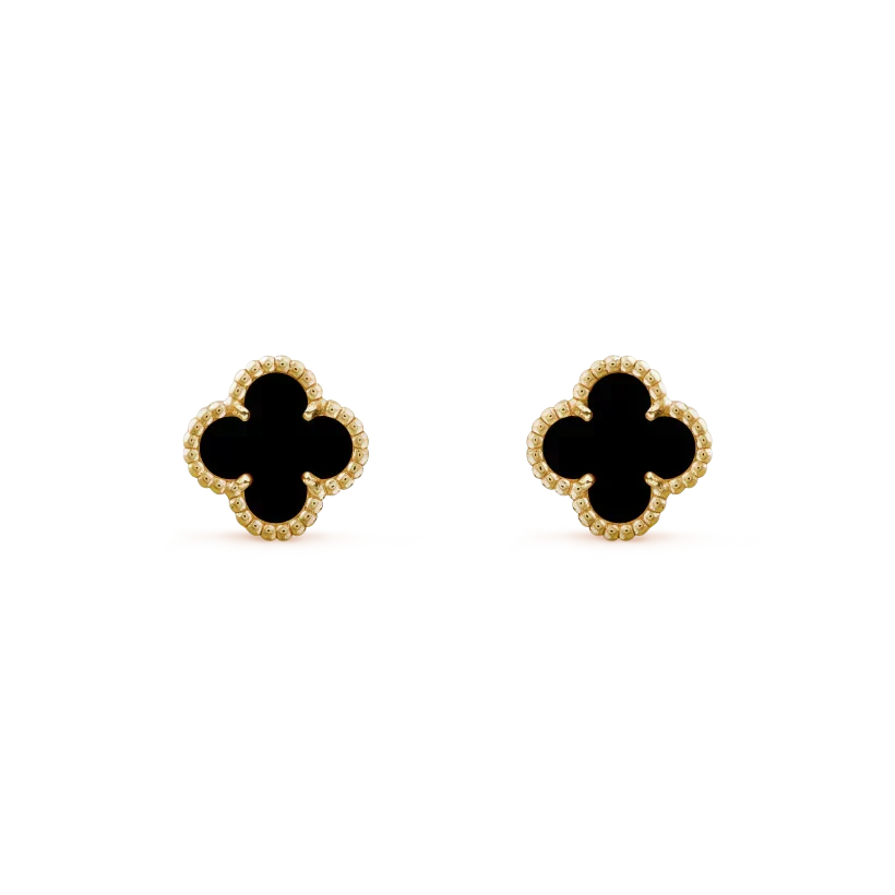 [sparkle Jewelry ]CLOVER MINI 9.5MM BLACK MOP EARRINGS