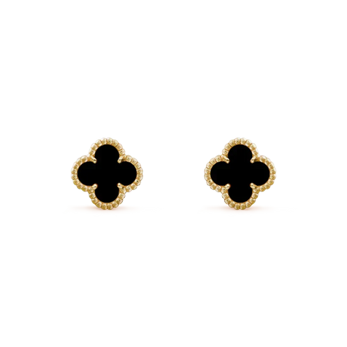 [sparkle Jewelry ]CLOVER MINI 9.5MM BLACK MOP EARRINGS