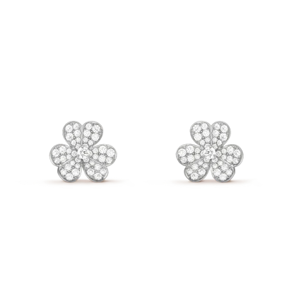 [sparkle Jewelry ]CLOVER COMOS DIAMOND EARRINGS SILVER