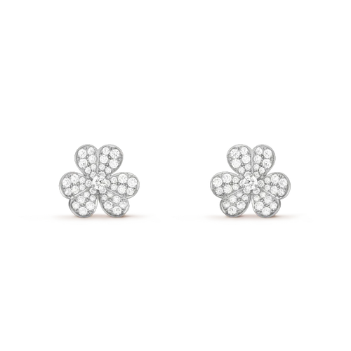 [sparkle Jewelry ]CLOVER COMOS DIAMOND EARRINGS SILVER