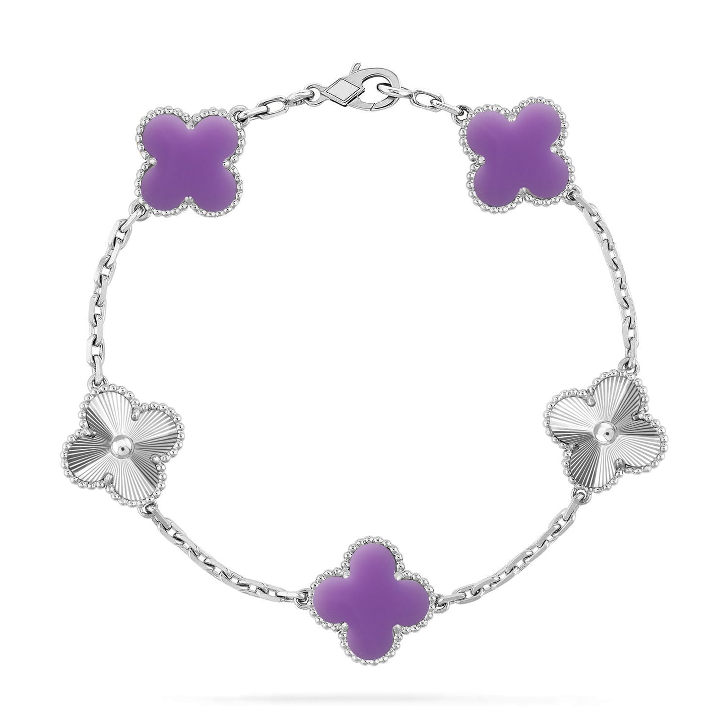 [Sparkle]LUCKY CLOVER 5-MOTIF BRACELET - LAVENDER COLLECTION