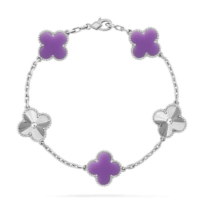 [Sparkle]LUCKY CLOVER 5-MOTIF BRACELET - LAVENDER COLLECTION