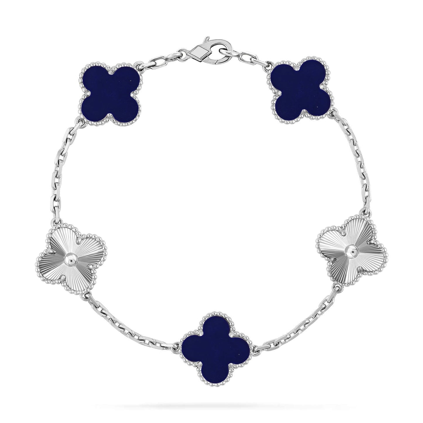 [Sparkle]LUCKY CLOVER 5-MOTIF-ARMBAND – LAPISLAZULI-KOLLEKTION