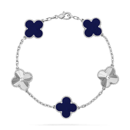 [Sparkle]LUCKY CLOVER 5-MOTIF-ARMBAND – LAPISLAZULI-KOLLEKTION