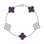[sparkle Jewelry ]CLOVER 5 MOTIF COLOR GEMSTONES BRACELET COLLECTION
