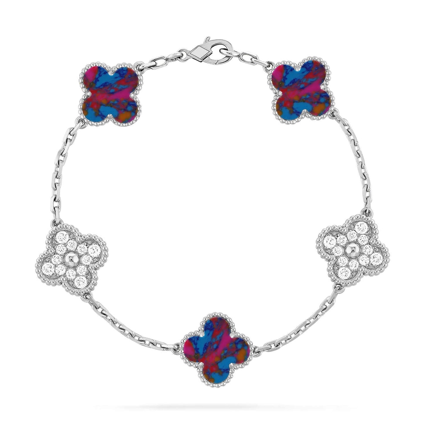 [Sparkle]GLÜCKKLEE-ARMBAND MIT 5 MOTIVEN - MULTI-EDELSTEIN-KOLLEKTION