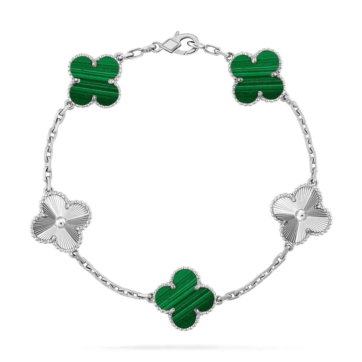 [sparkle Jewelry ] CLOVER 5 MOTIF MALACHITE BRACELET COLLECTION