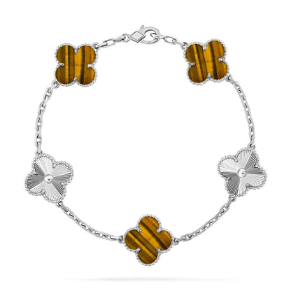 [sparkle Jewelry ] CLOVER 5 MOTIFS TIGER EYE BRACELET COLLECTION