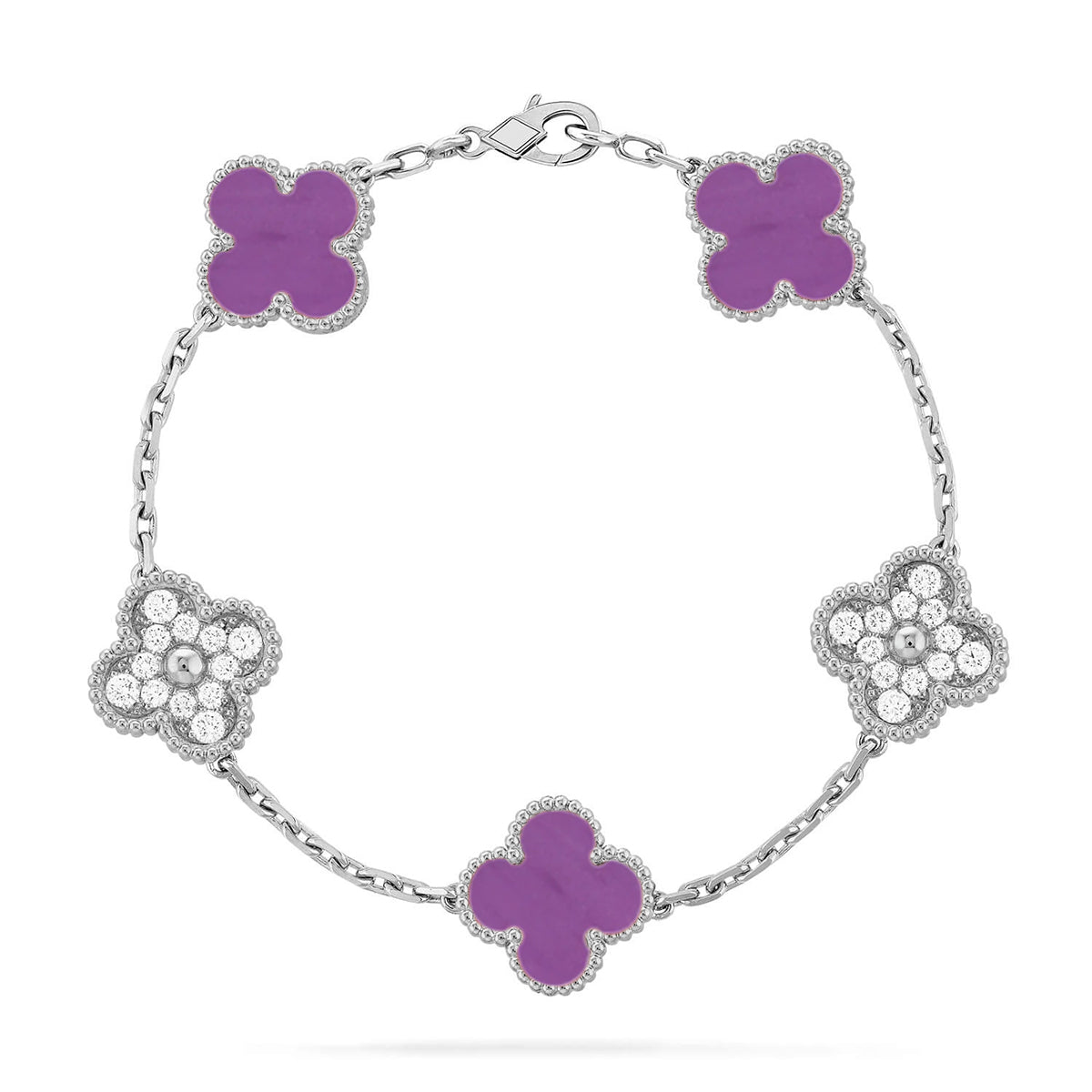 [sparkle Jewelry ] CLOVER 5 MOTIF VIOLET BRACELET COLLECTION