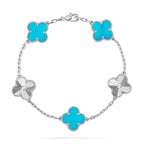 [sparkle Jewelry ] CLOVER 5 MOTIF TURQUOISE BRACELET COLLECTION