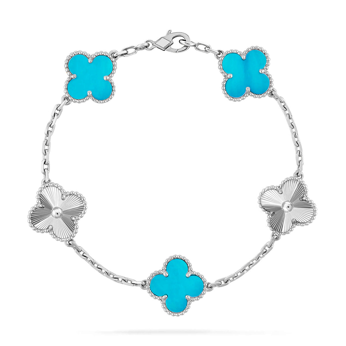 [sparkle Jewelry ] CLOVER 5 MOTIF TURQUOISE BRACELET COLLECTION
