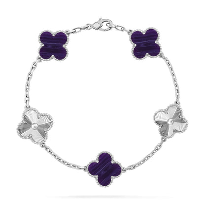 [sparkle Jewelry ]CLOVER 5 MOTIF PURPLE STRIPES BRACELET COLLECTION
