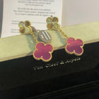 [sparkle Jewelry]NEW sparkle 2 MOTIF PINK ENAMEL EARRINGS