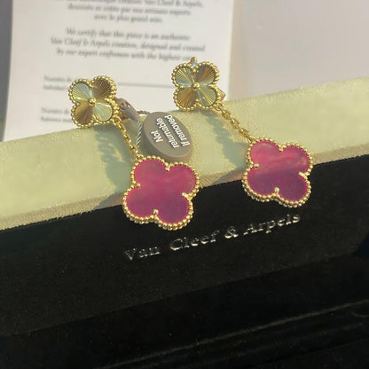 [sparkle Jewelry]NEW sparkle 2 MOTIF PINK ENAMEL EARRINGS