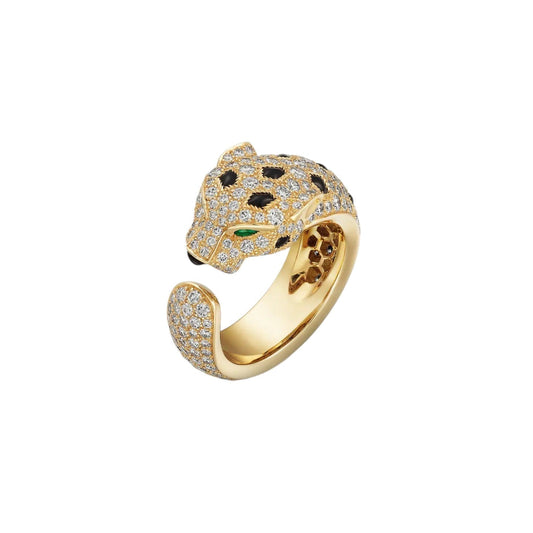 [Sparkle]PANTHÈRE DE CARTIER HALBPAVÉ-RING MIT DIAMANTEN, MITTELGROSS