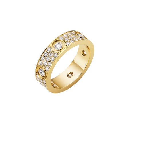 [Sparkle]LIEBE 5.5MM VOLL-PAVÉ 6-DIAMANTENRING