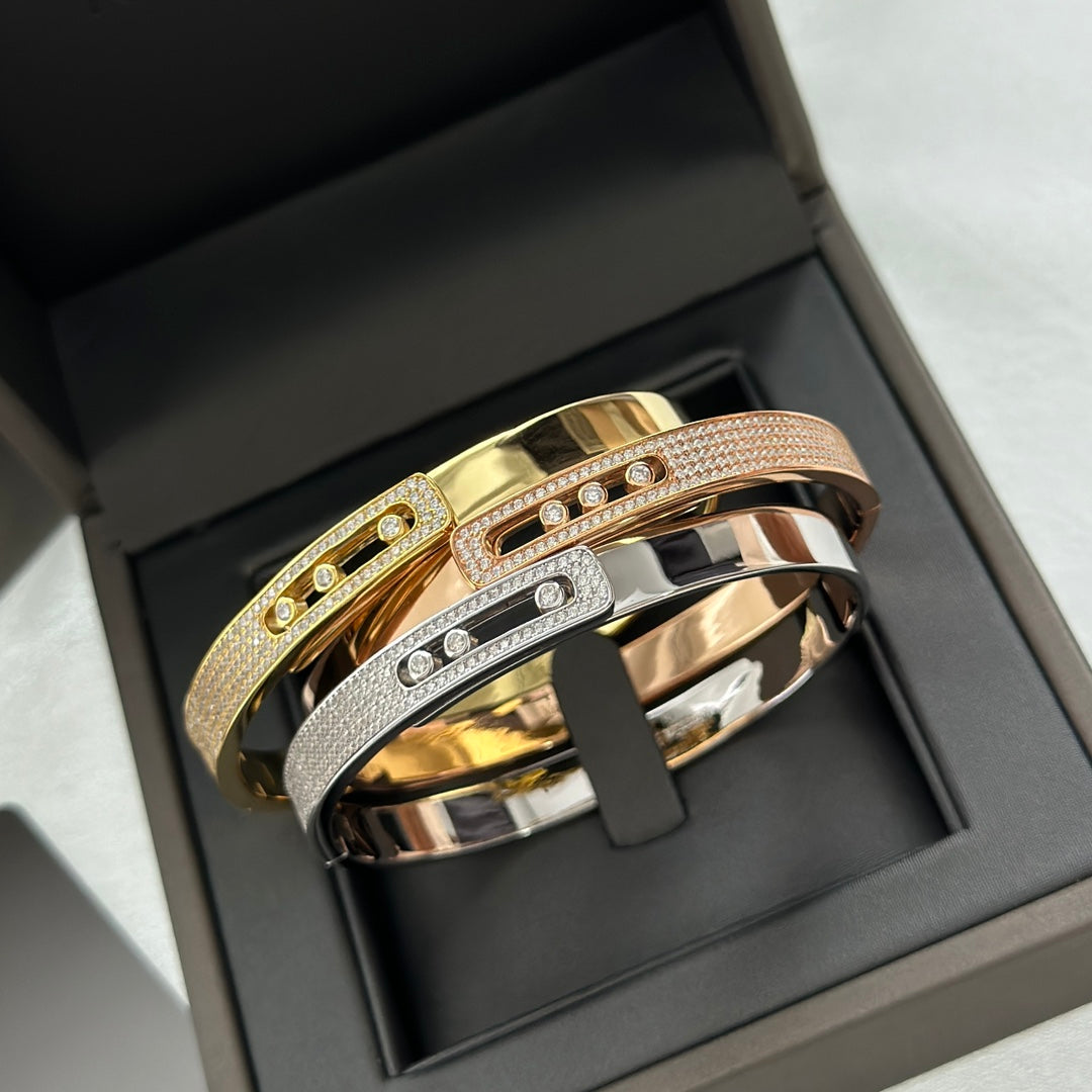 [sparkle Jewelry]Move Noa Rose Gold Pavé Diamond Bangle Bracelet