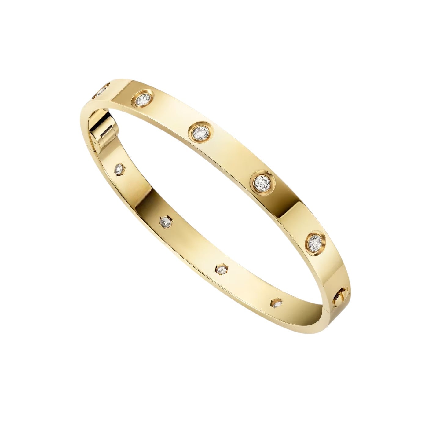 [Sparkle]KLASSISCHER 6,1MM LIEBESARMREIF MIT EINER SCHRAUBE – 10 DIAMANTEN