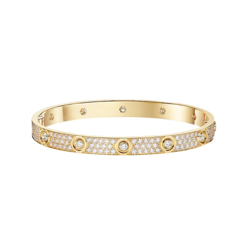 [Sparkle]KLASSISCHER 6,1MM LOVE-ARMBAND - 10-DIAMANT VOLL PAVÉ
