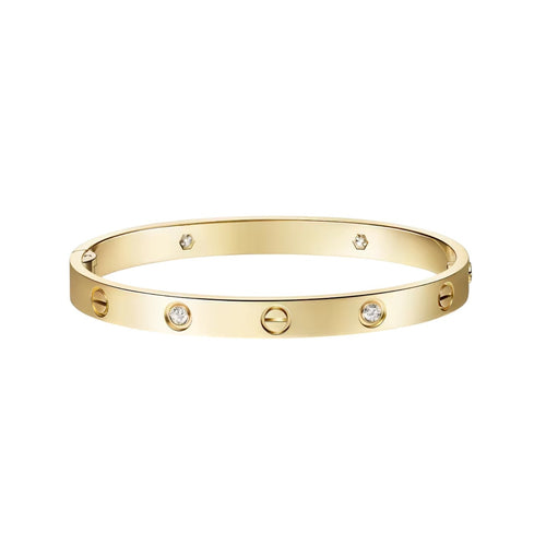 [Sparkle]KLASSISCHER 6.1MM LOVE EINZELSCHRAUBEN-VERSCHLUSS-ARMBAND - 4-DIAMANTEN