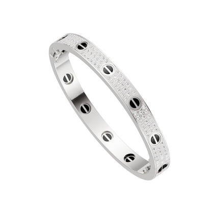[Sparkle]KLASSISCHER 6.1MM LOVE ARMREIF – DIAMANT PAVÉ & SCHWARZE KERAMIK