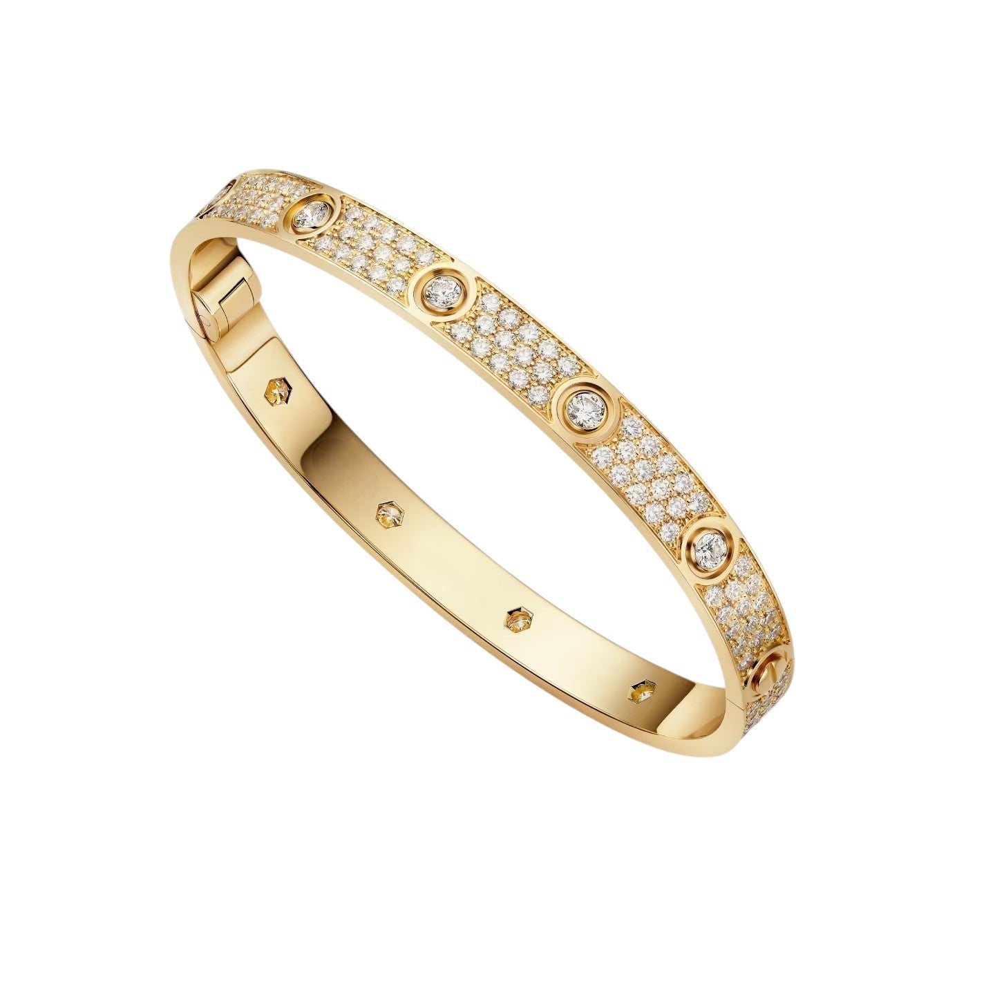 [Sparkle]KLASSISCHER 6,1MM LOVE-ARMBAND - 10-DIAMANT VOLL PAVÉ