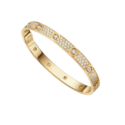 [Sparkle]KLASSISCHER 6,1MM LOVE-ARMBAND - 10-DIAMANT VOLL PAVÉ