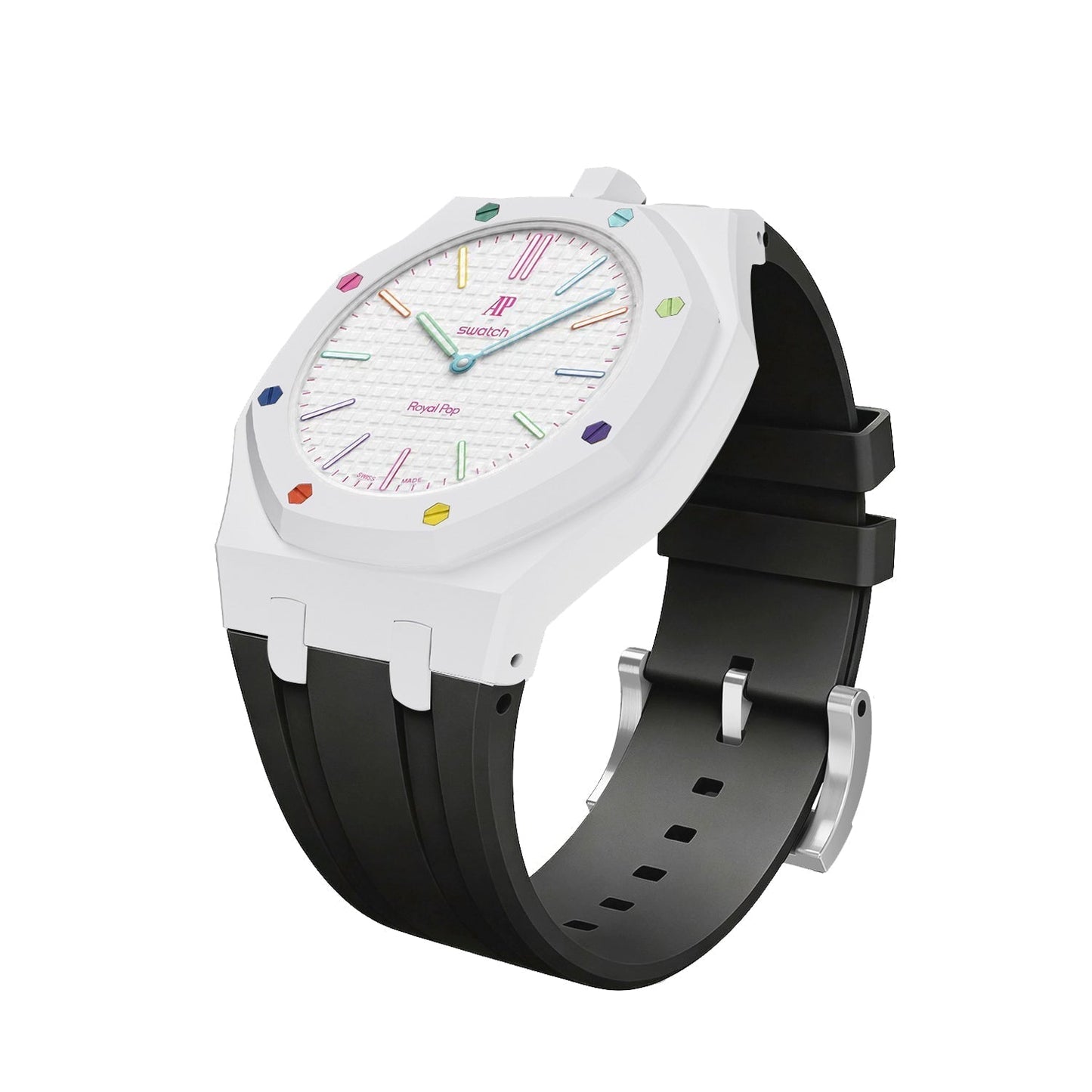 [Sparkle]Royal Oak Pop Exklusives Gehäuse aus Bioceramic & Silikonarmband Mix Color