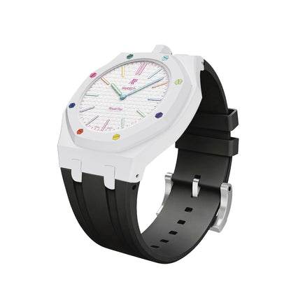 [Sparkle]Royal Oak Pop Exklusives Gehäuse aus Bioceramic & Silikonarmband Mix Color