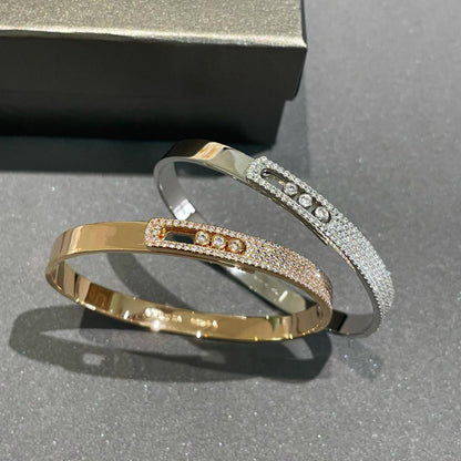[sparkle Jewelry]Move Noa Rose Gold Pavé Diamond Bangle Bracelet